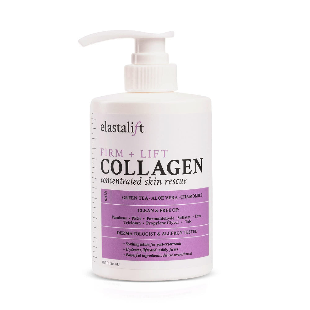Elastalift collagen lotion forearm swatch reveals non-greasy, lasting moisture.