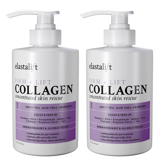 Elastalift fragrance-free collagen cream bottle for hydrating, non-greasy skin care.
