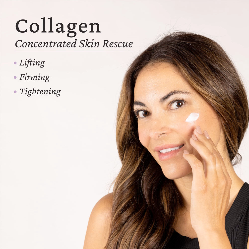 Elastalift fragrance-free collagen-lotion body texture hints at plump, smooth skin.
