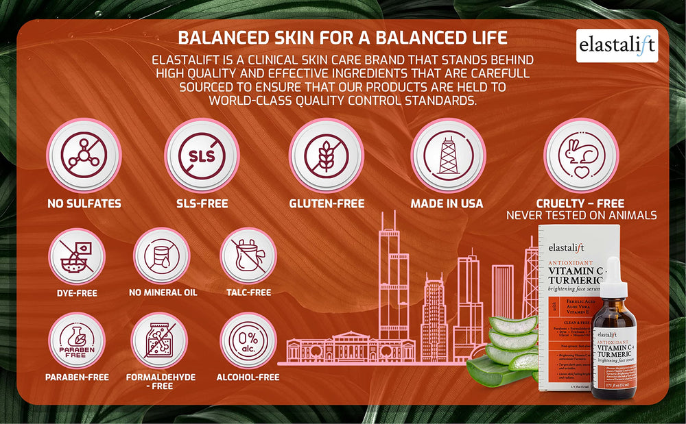 Elastalift ingredients vitamin C and turmeric visible on label
