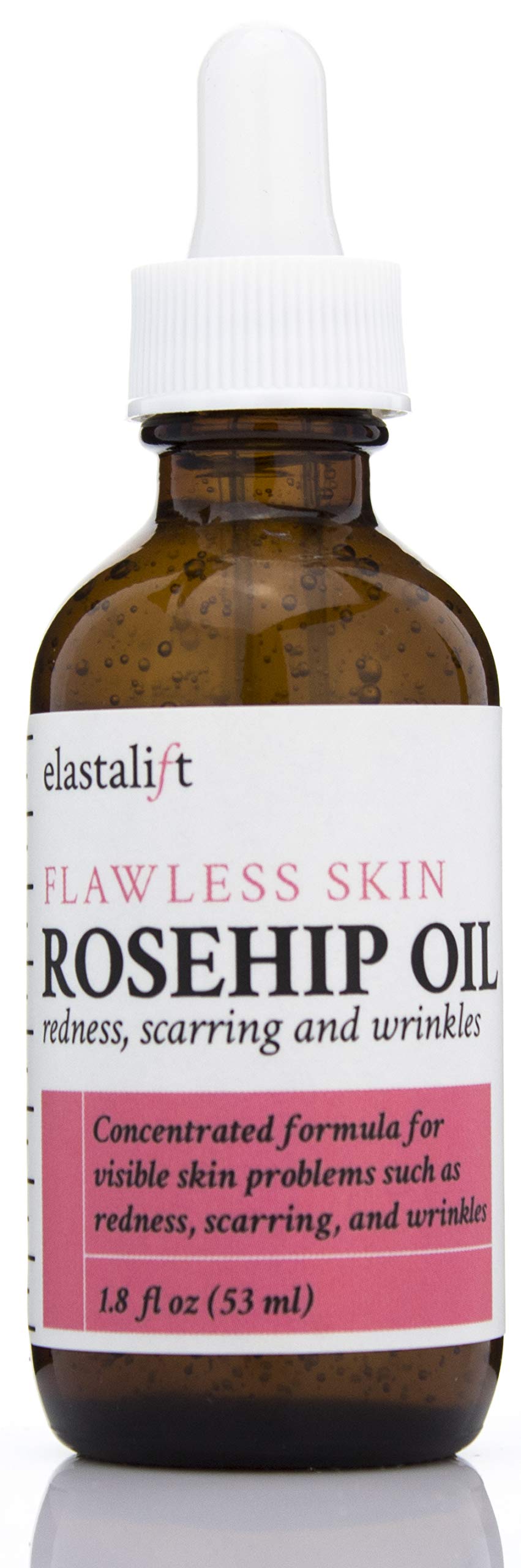 Elastalift rosehip oil texture shown as lightweight, fast-absorbing formula