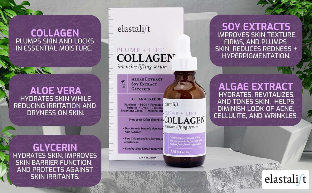 Elastalift serum texture on cheek for radiance.