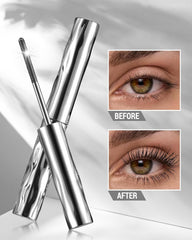 ELECANE Iron Wand Mascara close-up shows precise application and lash separation.
