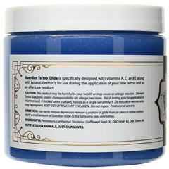 Element Tattoo Supply Guardian Tattoo Glide Gel jar label signals professional-grade care for tattooing