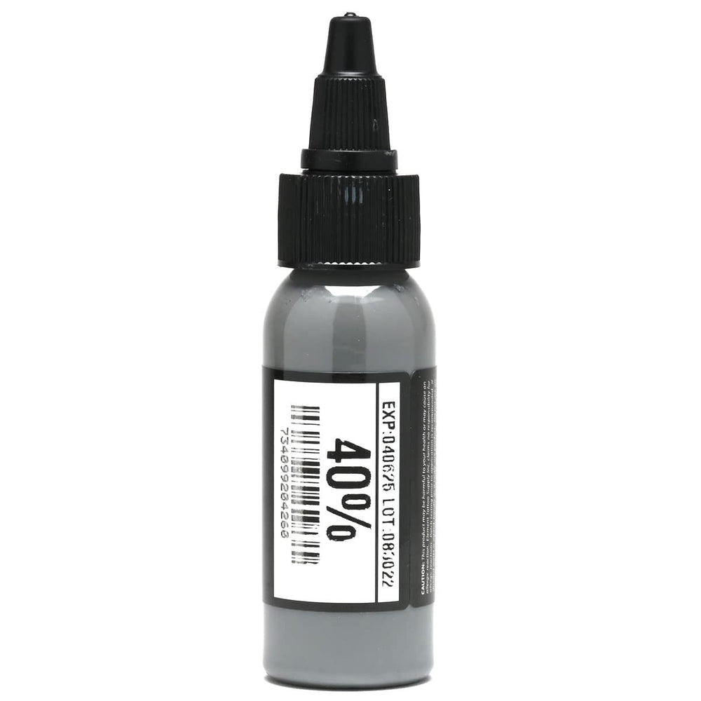 Element Tattoo Supply light medium gray ink bottle closeup for gentle transitions.