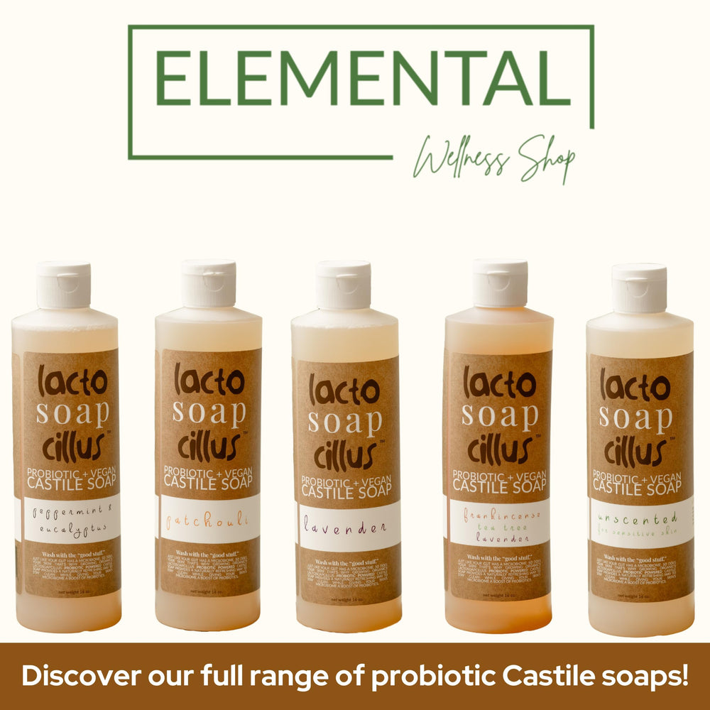 Elemental Wellness sixteen oz eco-friendly packaging emphasizes sustainability and easy storage