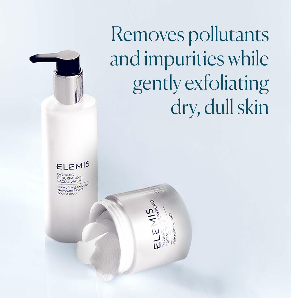 Elemis Dynamic Duo Kit pads application closeup refining the skin surface.