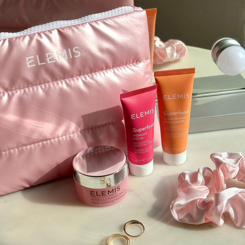 Vanity scene featuring the Way to Glow kit for daily rituals