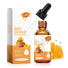 Elesysy Honey Eye Care bottle pour demonstrates easy, mess-free hydration for tired eyes.