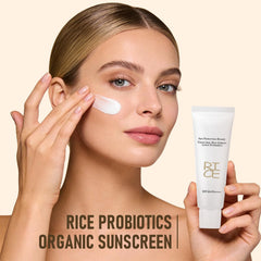 Elesysy Relief Sun SPF50+ with green tea ingredients close-up