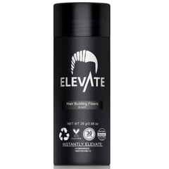 Elevate Hair Fibers black bottle enables instant thickening for a fuller crown.