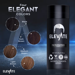 Elevate Hair Fibers conceals thinning at the hairline discreetly.