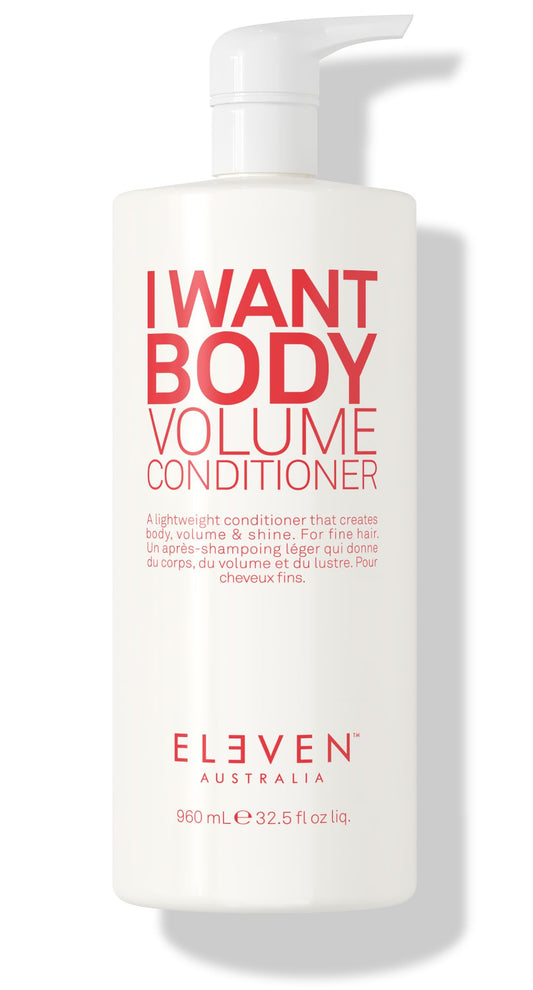 ELEVEN AUSTRALIA I Want Body Volume bottle pour shows easy application and volumizing potential