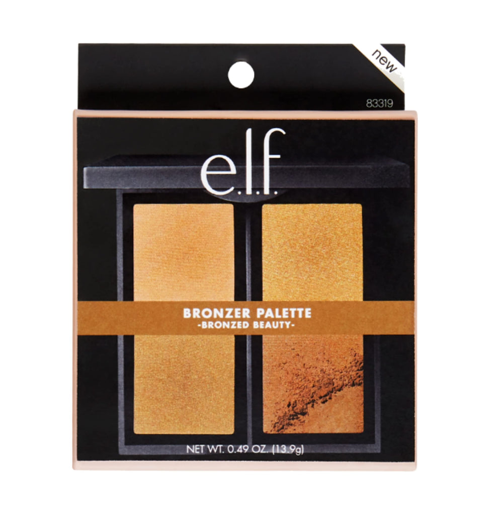 e.l.f. Bronzer Palette Bronzed Beauty compact close-up highlighting skin-loving formula