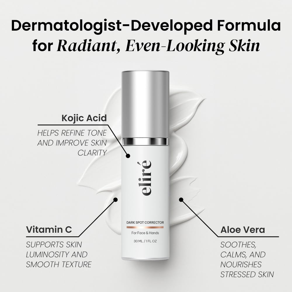 Close-up of Eliré serum on skin hints at even tone and refreshed texture