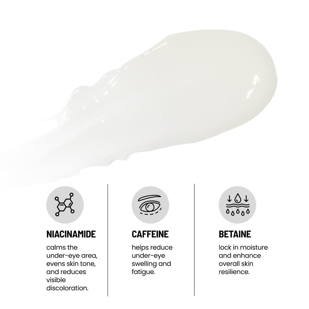 Under-eye application close-up showing fast absorption.