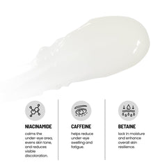 Under-eye application close-up showing fast absorption.