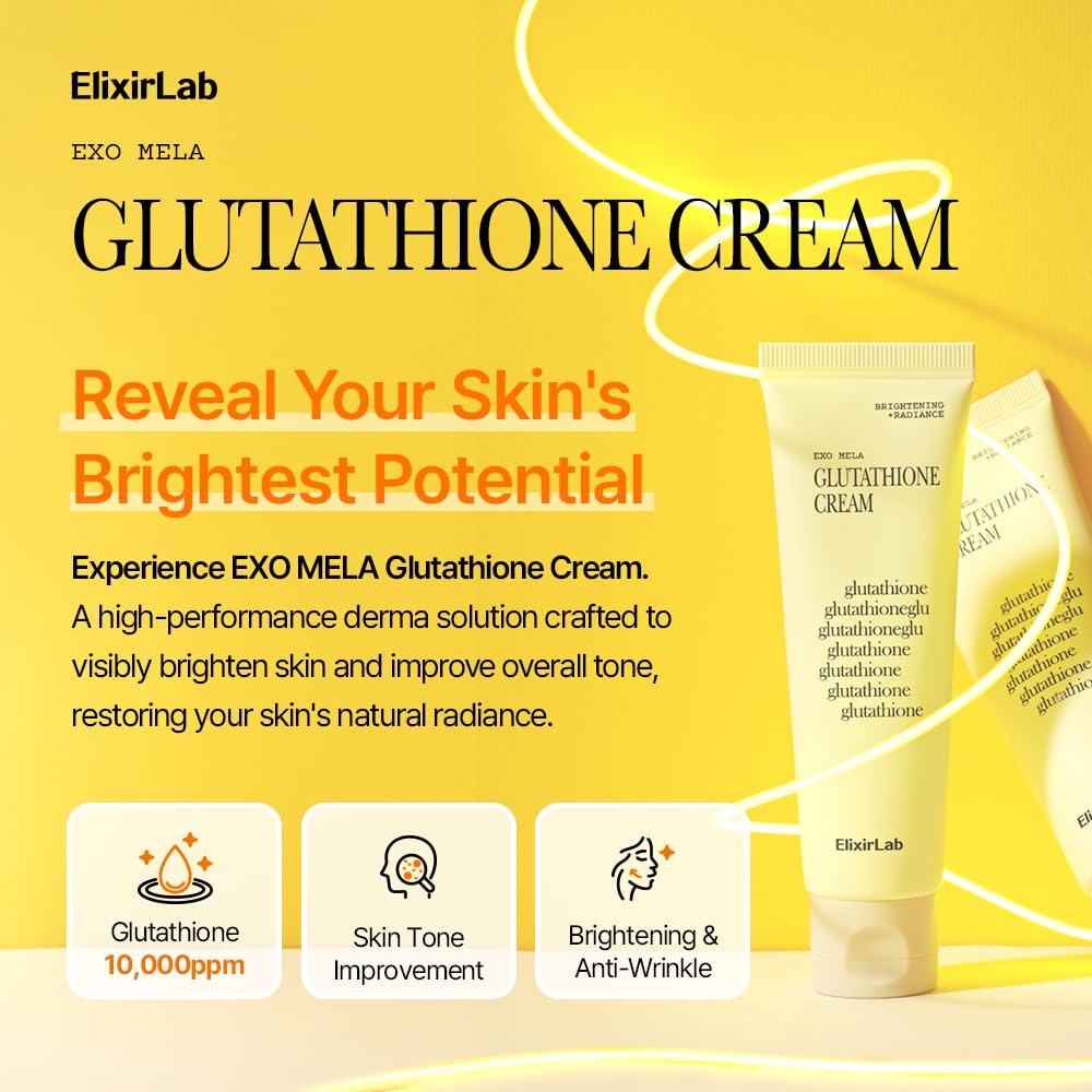 Close-up of ElixirLab Glutathione Cream texture with smooth absorption