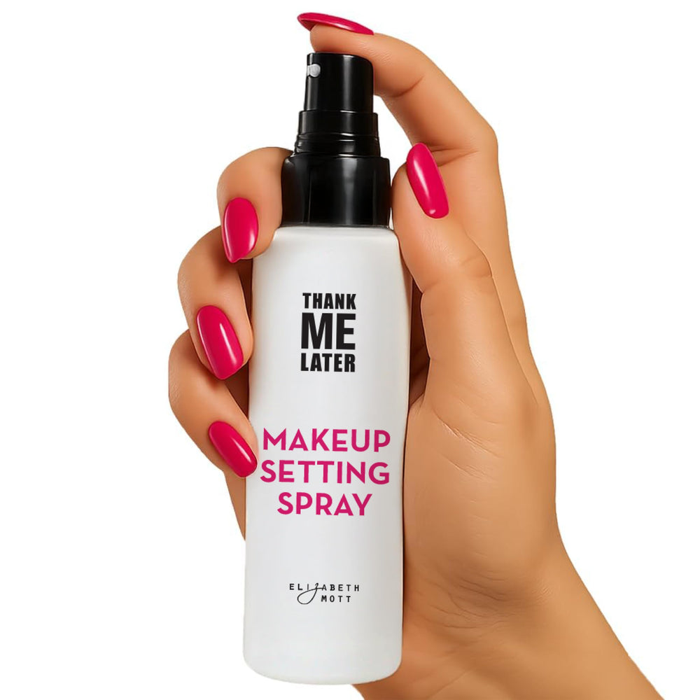 Elizabeth Mott Thank Me Later bottle shot for dewy makeup hold