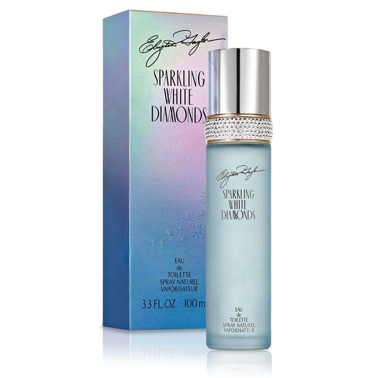 Elizabeth Taylor Sparkling White Diamonds bottle front, ideal for romantic evenings with a long-lasting scent.