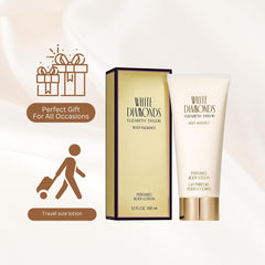 Amber sandalwood accent in Elizabeth Taylor White Diamonds lotion for warm aroma