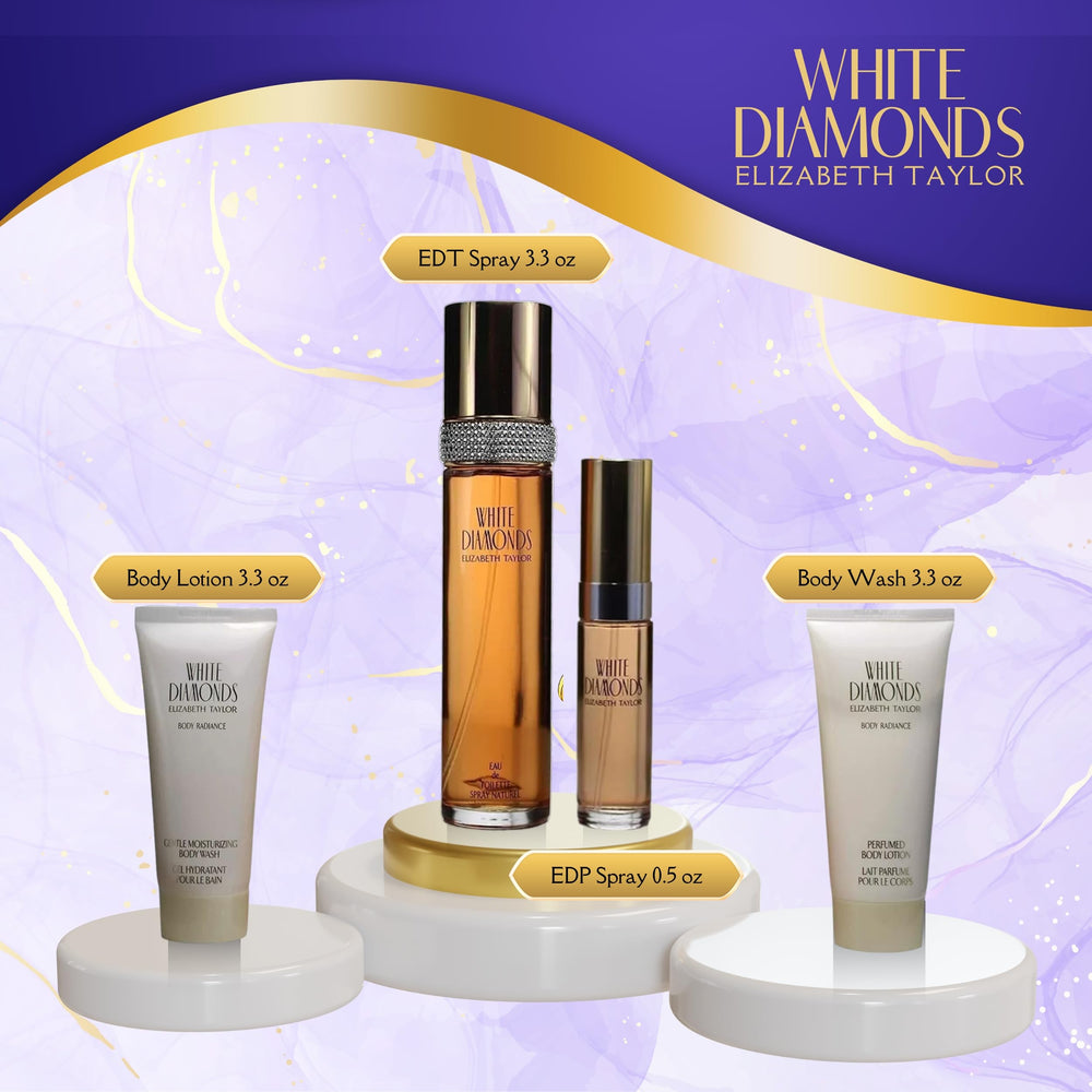 Elizabeth Taylor White Diamonds mini EDP bottle for on the go fragrance touch-ups.