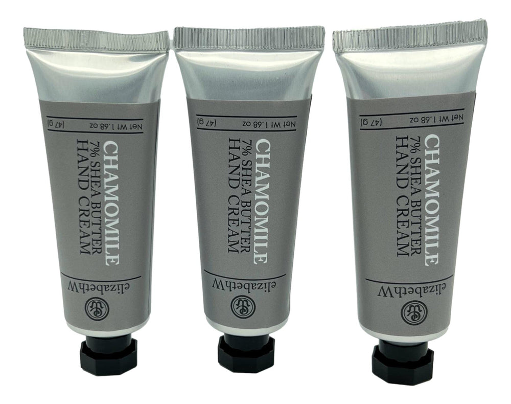 Elizabeth W chamomile hand cream set of 3 tubes for on-the-go moisture