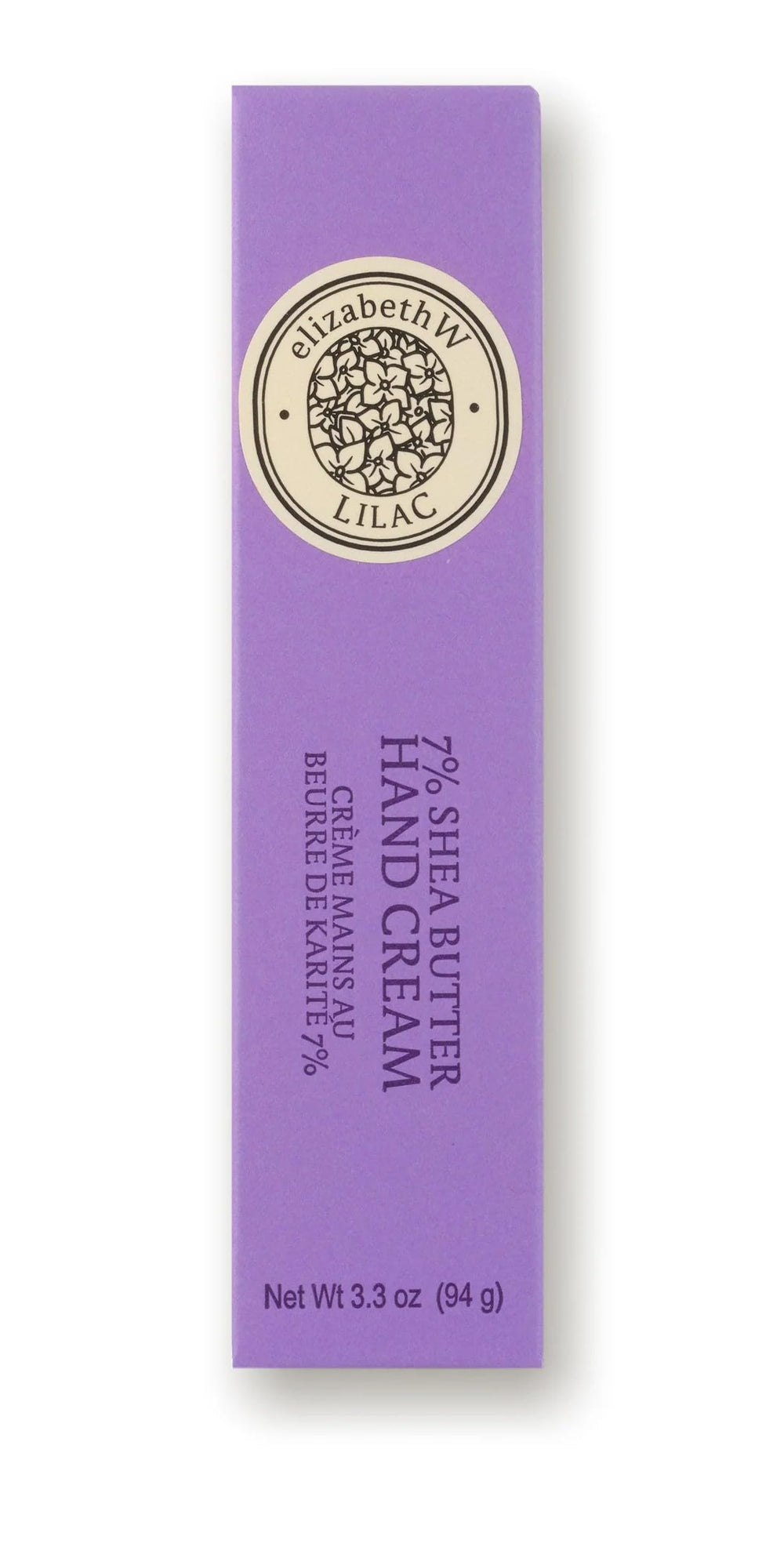 Elizabeth W Lilac Hand Cream texture on hand highlights quick absorption