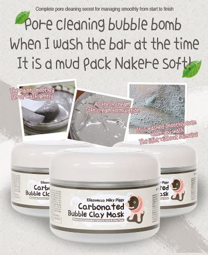 Elizavecca Milky Piggy carbonated bubble mask: green tea extract detail promotes soothing care.