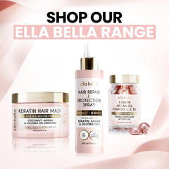 ELLA BELLA Shower cap included with masking for convenience.