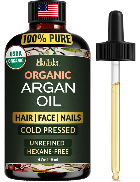 Ella & Eden Argan Oil glass bottle with dropper for precise application