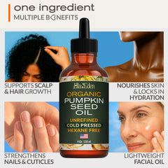 Ella & Eden cold-pressed oil pour demonstrating quick-absorbing skin hydration.
