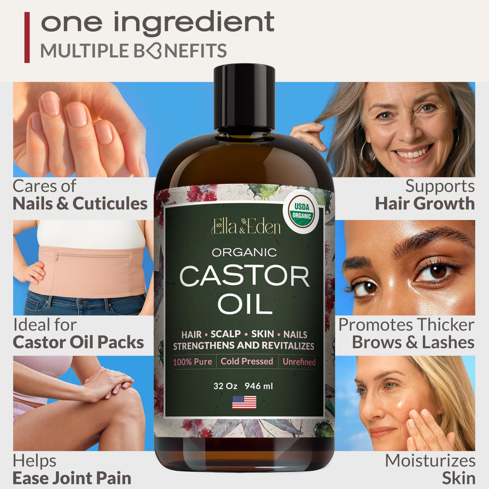 Hair treatment with Ella & Eden castor oil for hydration and shine