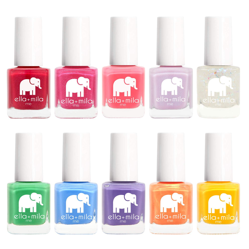 ella-mila glossy finish and rich color payoff on swatches.