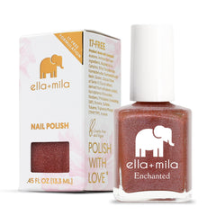 ella-mila Oasis packaging-box communicates vegan, 17-free formula and USA-made origin.