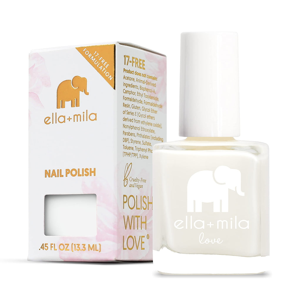 ella+mila Pure Love 0.45 oz size for convenient, fast-drying manicures.