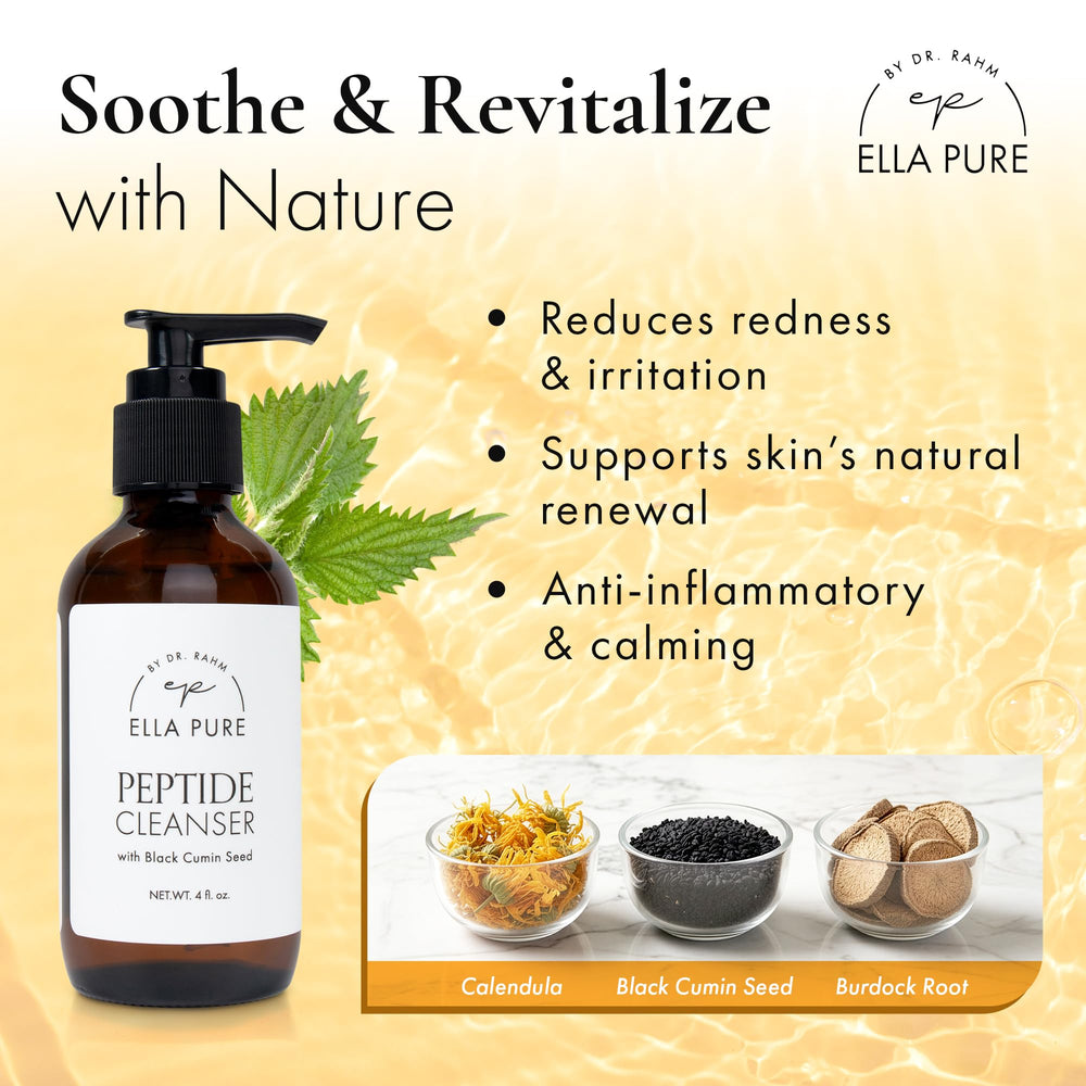 ELLA PURE includes hemp seed oil for hydration and soothing skin feel.