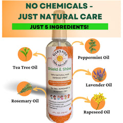 Five-oil blend from Ella's Kids Shield and Shine enhances aroma and feel.