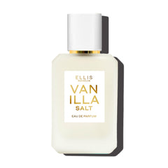 Ellis Brooklyn Vanilla Salt bottle on white background, long-lasting gourmand fragrance.