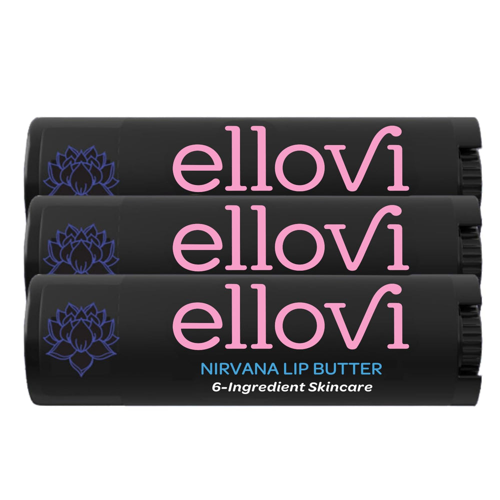 Ellovi Nirvana lip butter three-pack packshot for easy hydration