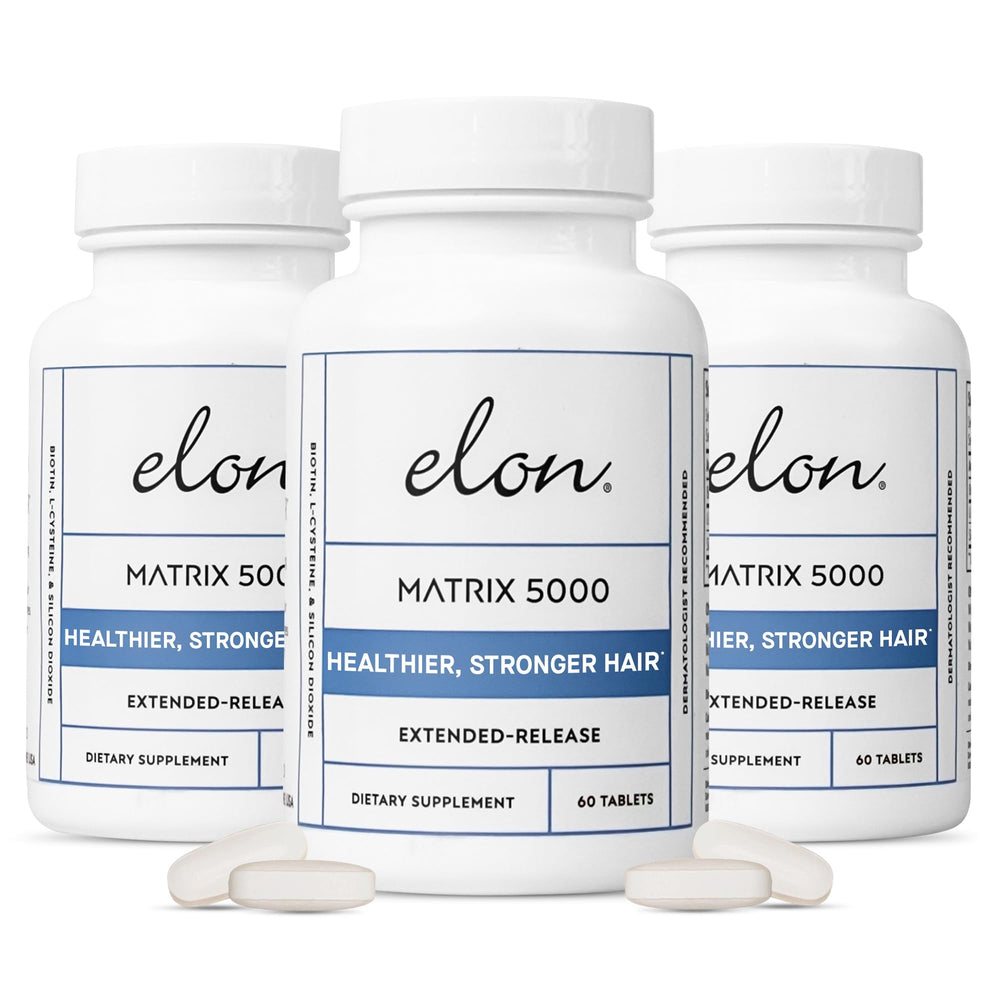 Elon Matrix 5000 bottle front with extended-release biotin for hair support and daily use