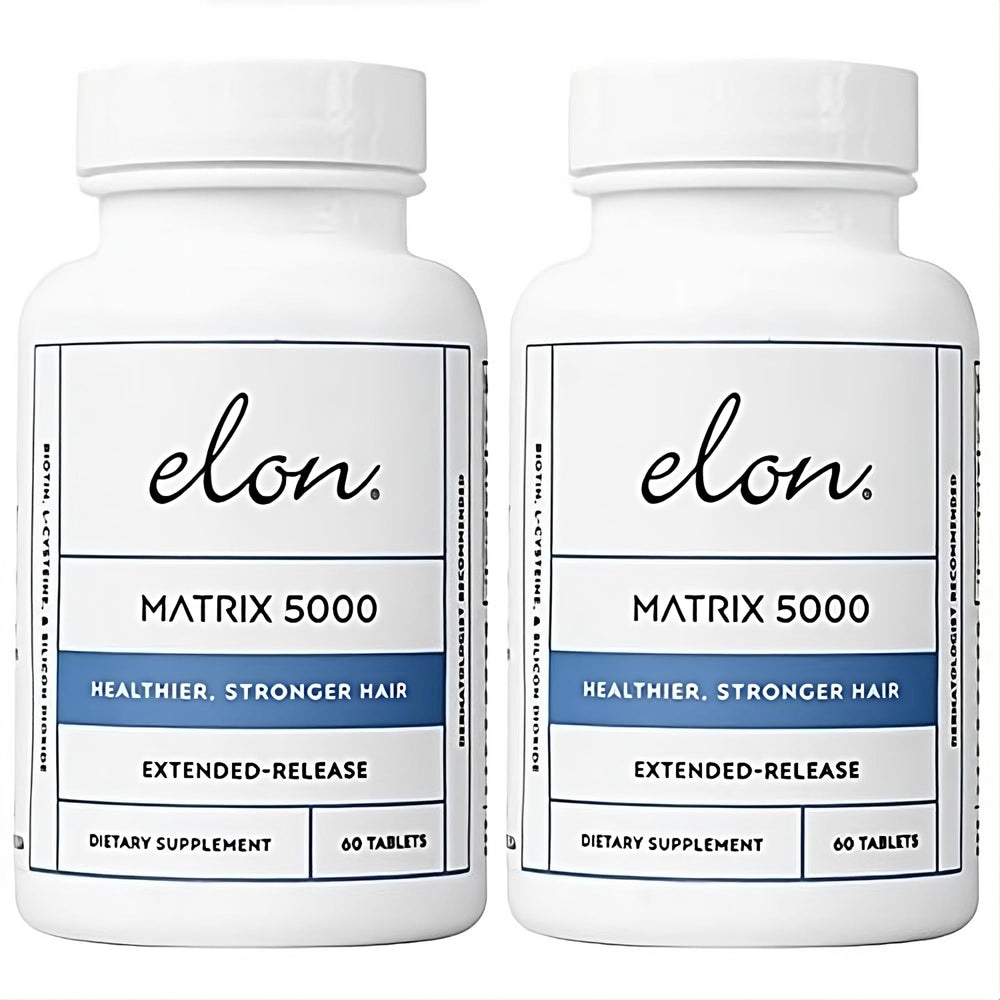 Elon Matrix 5000 bottle front showing daily hair health support