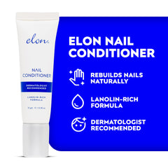Elon nail conditioner application brush shown, supporting cuticle moisture and smooth growth