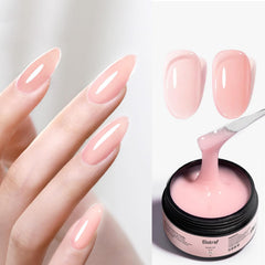 ELOVA gel texture on brush showing smooth self-leveling consistency