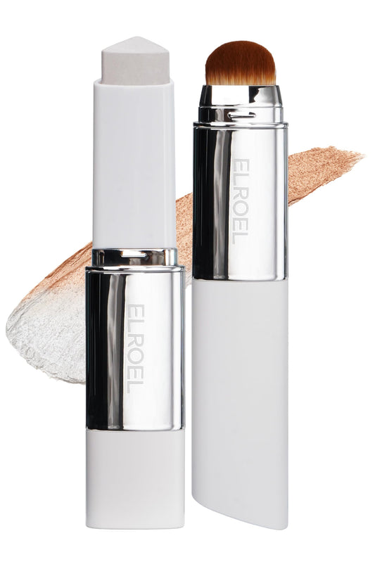 ELROEL Blanc Cover Stick V White color-change swatch demonstrates adaptive shade for varied skin tones.
