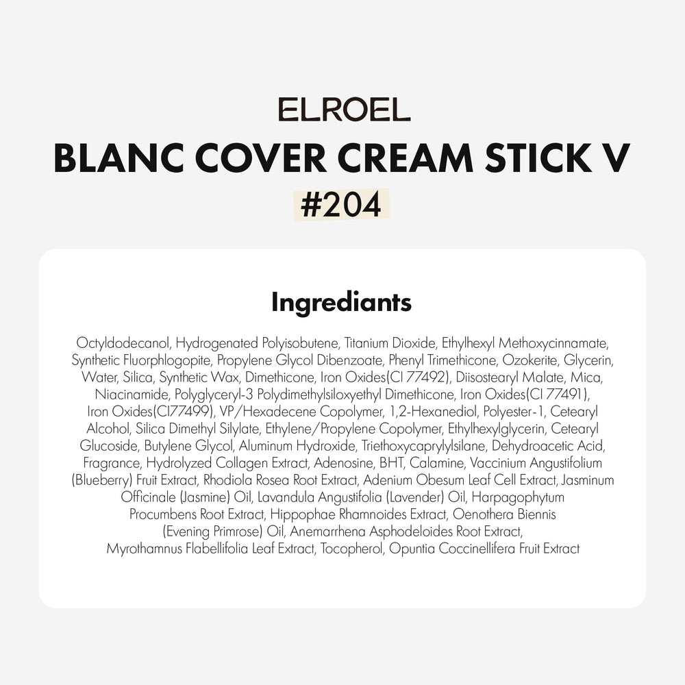 Skin-friendly ingredients like collagen and niacinamide in ELROEL Blanc