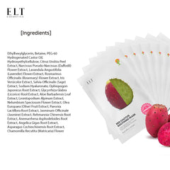 Korean-made ELT skincare packaging emphasizing vegan and safe formulation.