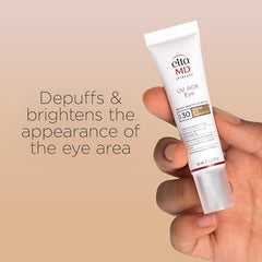 Eltamd UV AOX Eye Sunscreen tinted swirl on skin for natural, even-toned complexion.