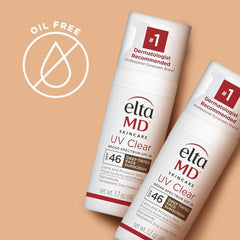EltaMD UV Clear application on acne-prone or rosacea skin.