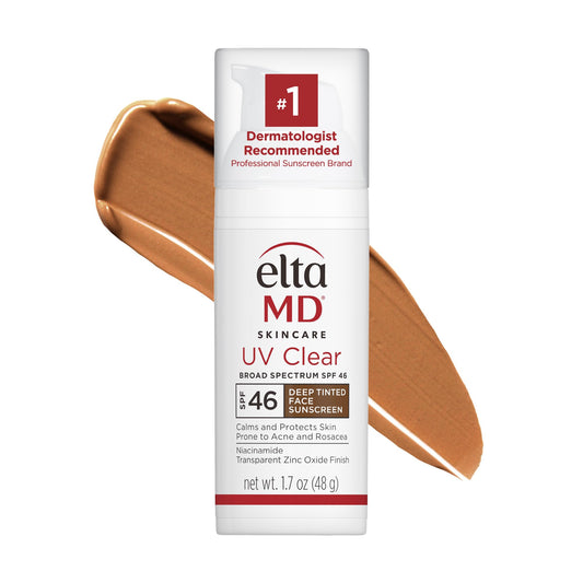 EltaMD UV Clear bottle front showing SPF 46 protection for everyday skin.
